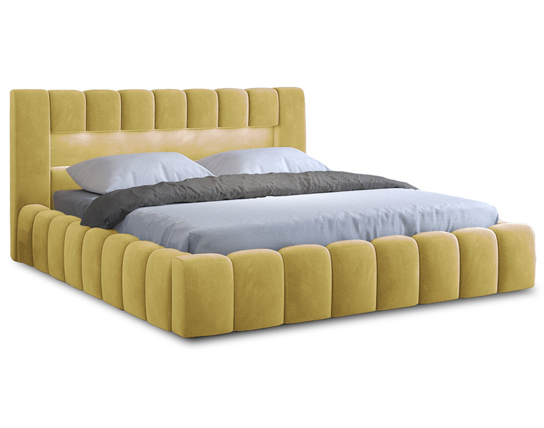 Lit coffre 180x200 cm sommier inclus en velours Cleo