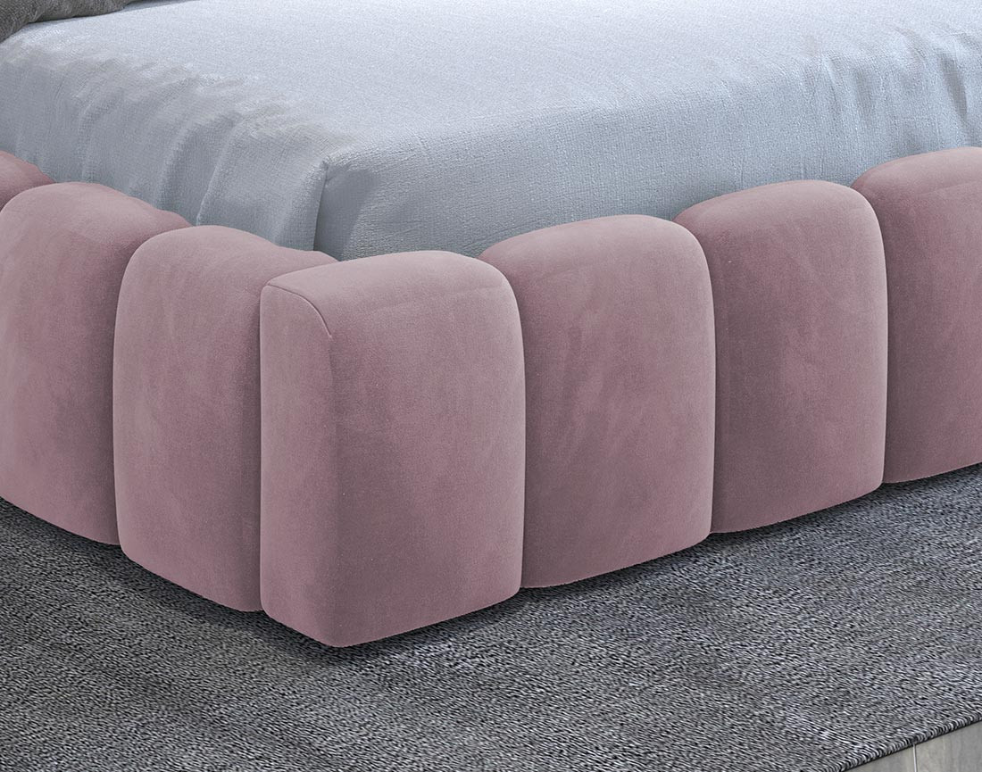 Lit coffre 180x200 cm sommier inclus en velours Cleo