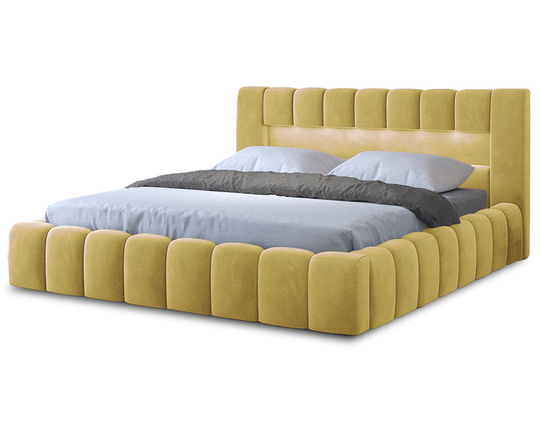 Lit coffre 160x200 cm sommier inclus en velours Cleo