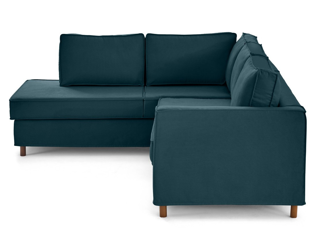 Canapé déhoussable d'angle gauche 5 places en tissu Jake