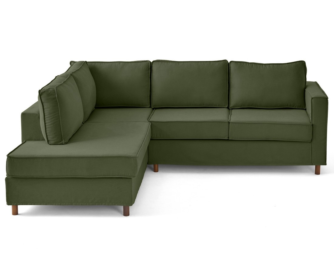 Canapé déhoussable d'angle gauche 5 places en tissu Jake