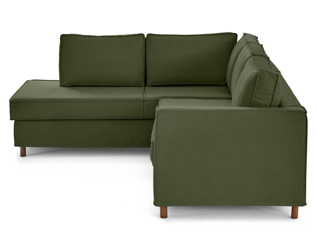 Canapé déhoussable d'angle gauche 5 places en tissu Jake