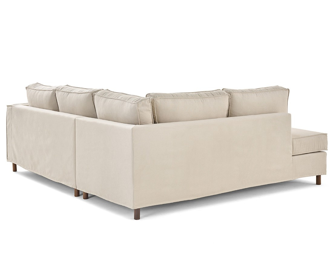 Canapé déhoussable d'angle gauche 5 places en tissu Jake