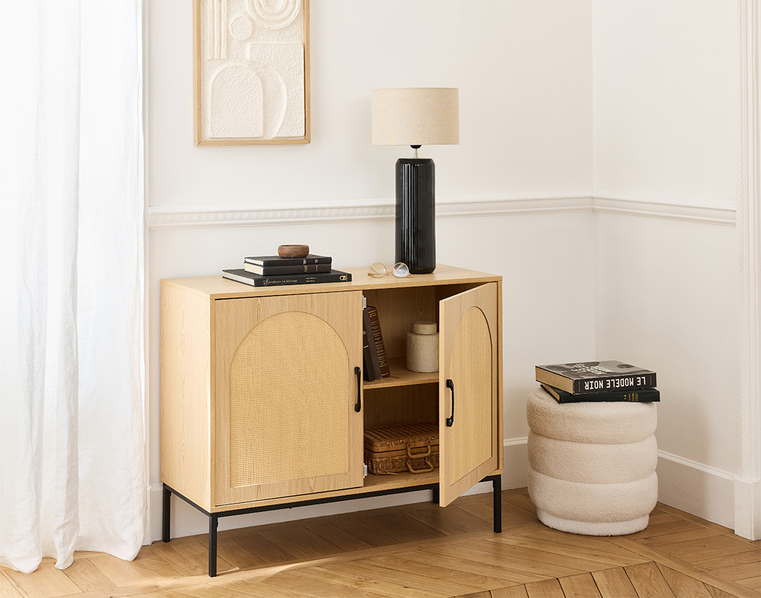 Buffet bas bois 2 portes 100 cm Nagato