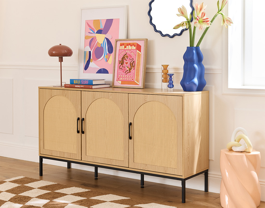 Buffet bas bois 3 portes 150 cm Nagato