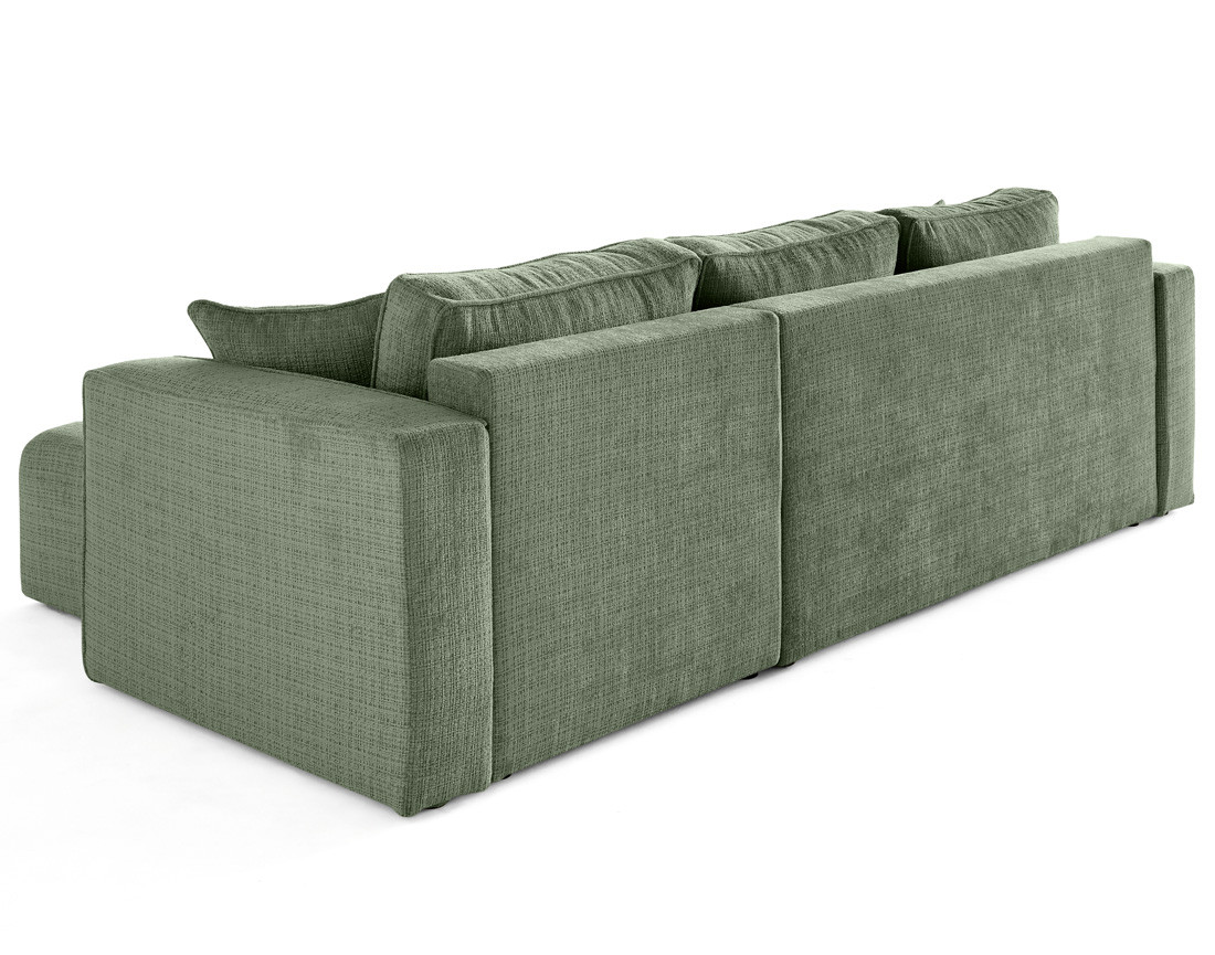 Canapé d'angle déhoussable réversible 4 places en velours texturé Topaze