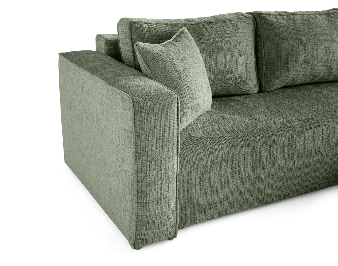 Canapé d'angle déhoussable réversible 4 places en velours texturé Topaze