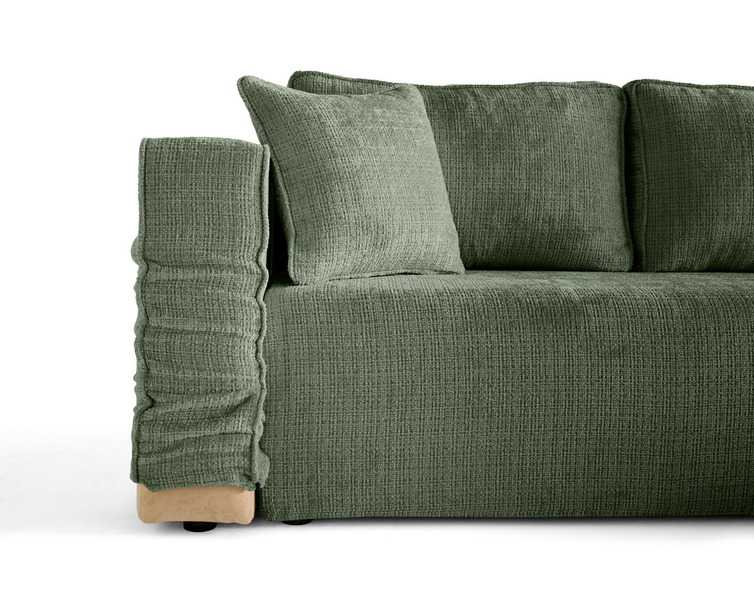 Canapé d'angle déhoussable réversible 4 places en velours texturé Topaze