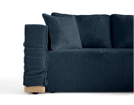 Canapé d'angle déhoussable réversible 4 places en velours texturé Topaze