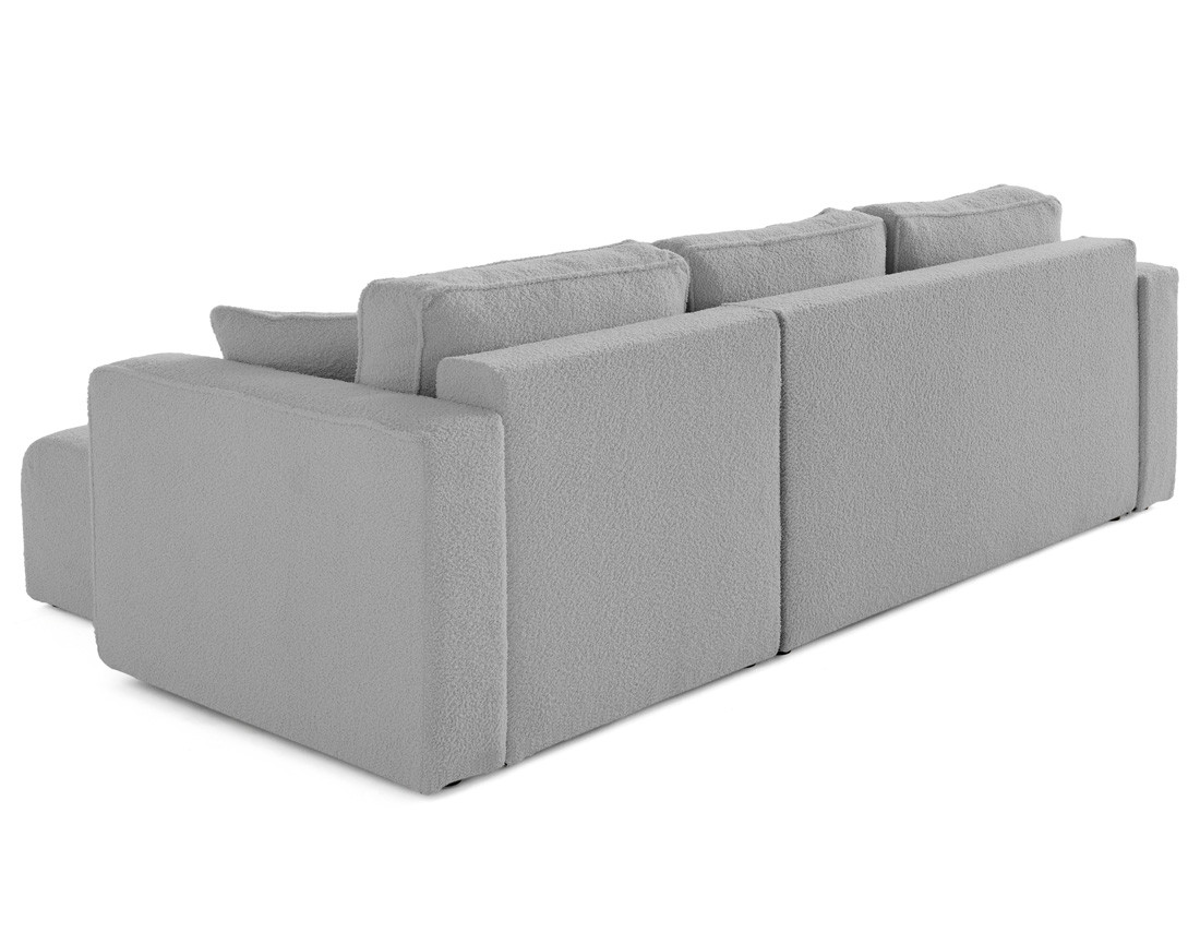 Canapé d'angle déhoussable réversible 4 places en tissu bouclette