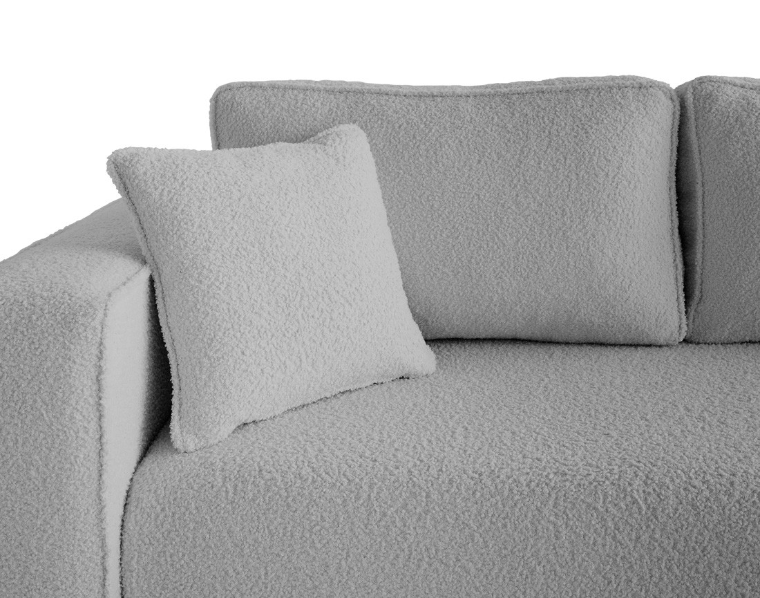 Canapé d'angle déhoussable réversible 4 places en tissu bouclette