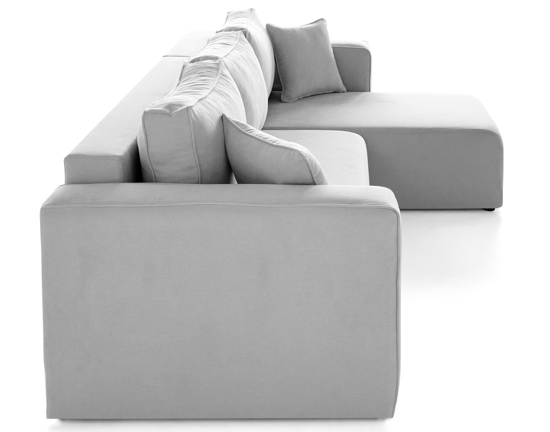 Canapé d'angle déhoussable réversible 4 places en tissu Topaze