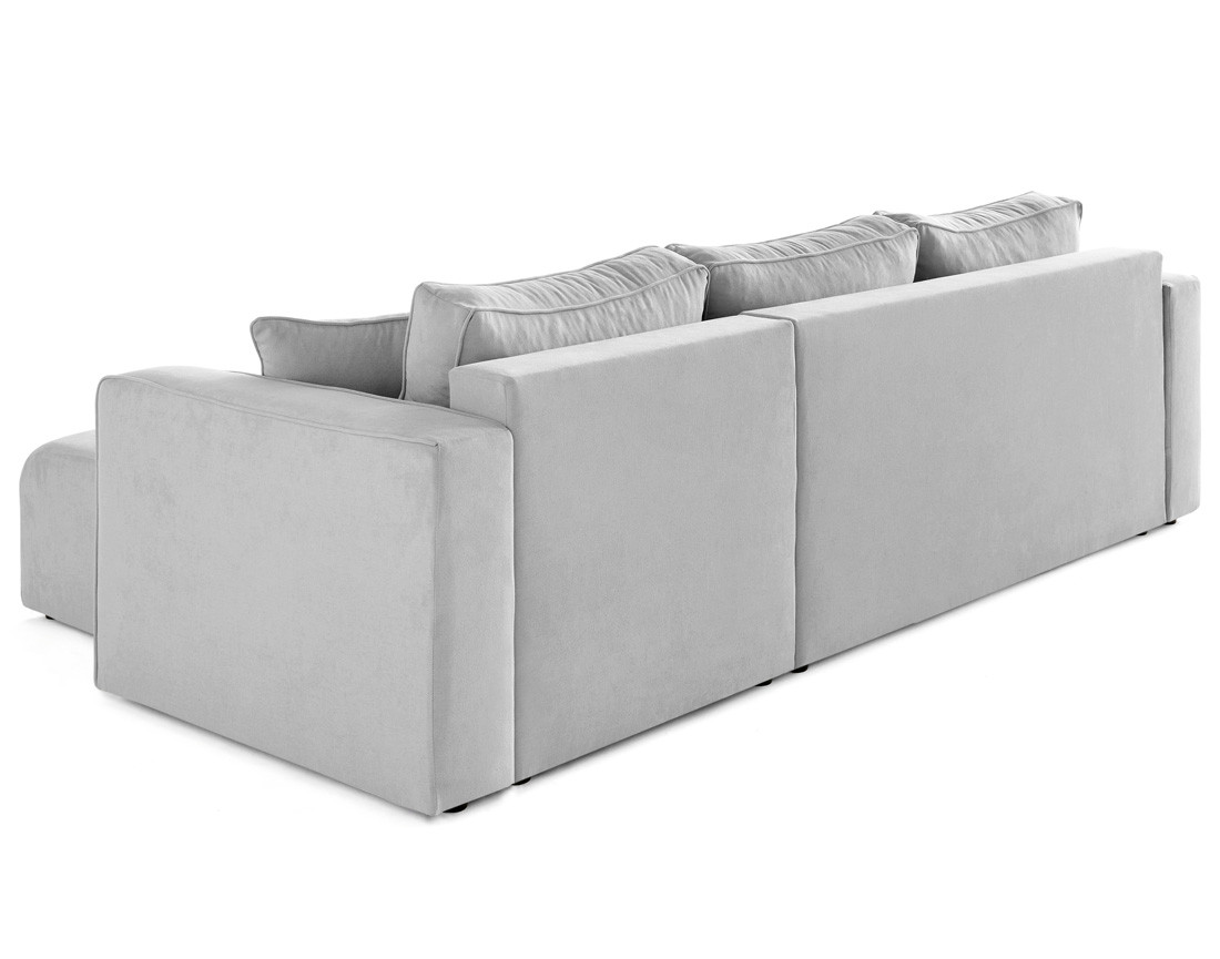 Canapé d'angle déhoussable réversible 4 places en tissu Topaze