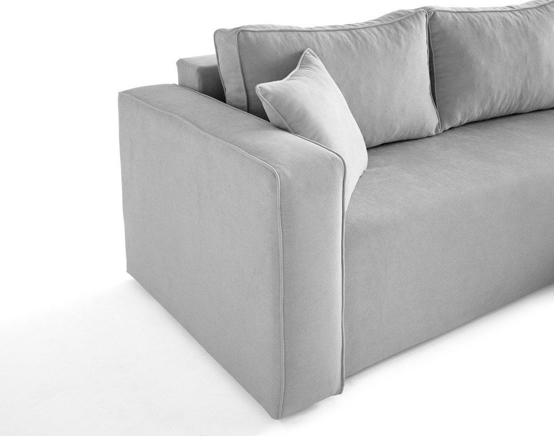 Canapé d'angle déhoussable réversible 4 places en tissu Topaze