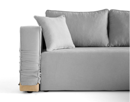 Canapé d'angle déhoussable réversible 4 places en tissu Topaze