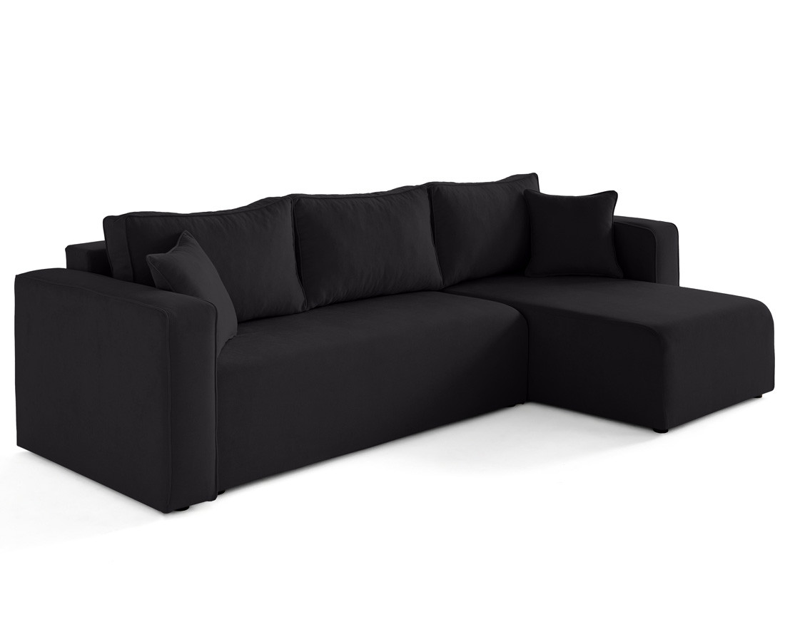 Canapé d'angle déhoussable réversible 4 places en tissu Topaze