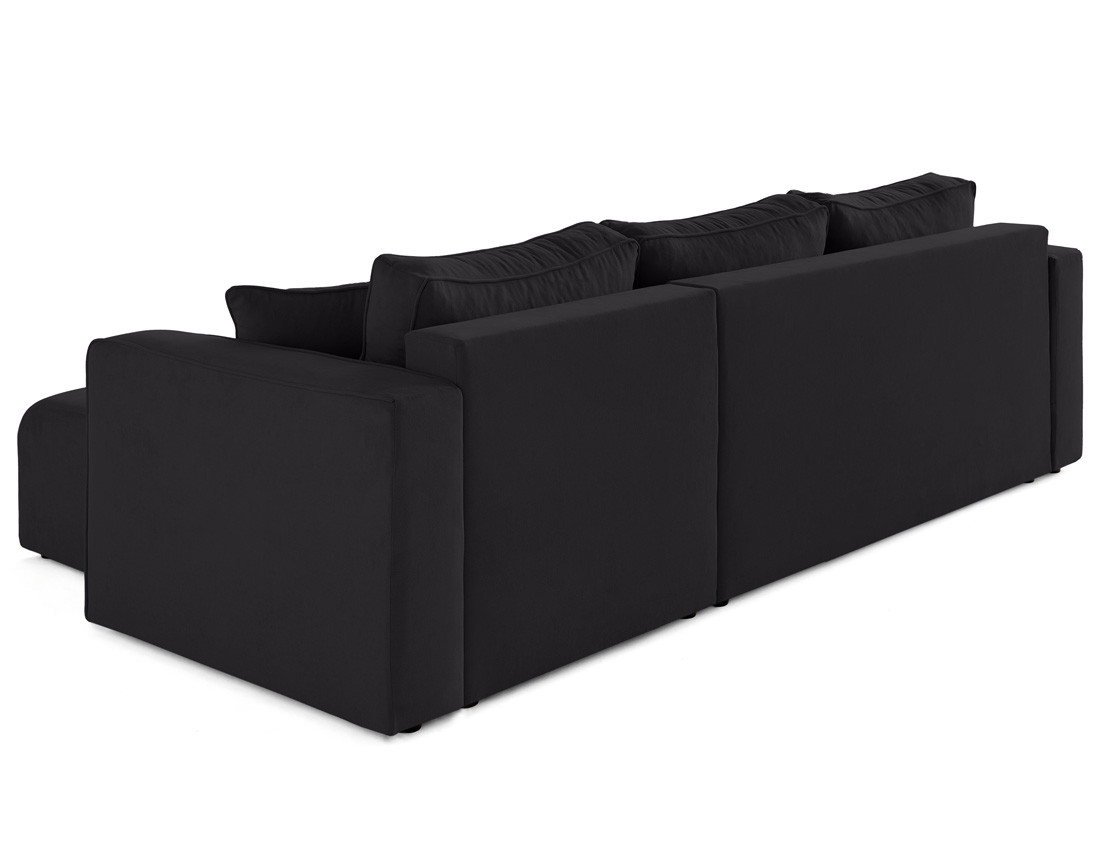 Canapé d'angle déhoussable réversible 4 places en tissu Topaze