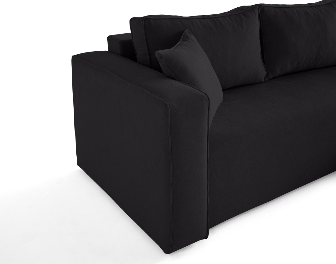 Canapé d'angle déhoussable réversible 4 places en tissu Topaze