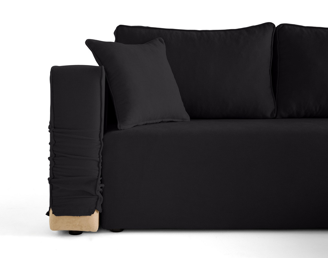 Canapé d'angle déhoussable réversible 4 places en tissu Topaze