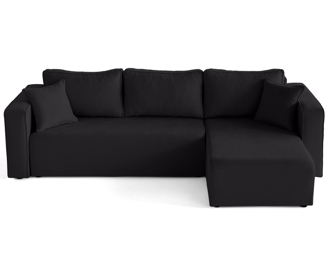 Canapé d'angle déhoussable réversible 4 places en tissu Topaze