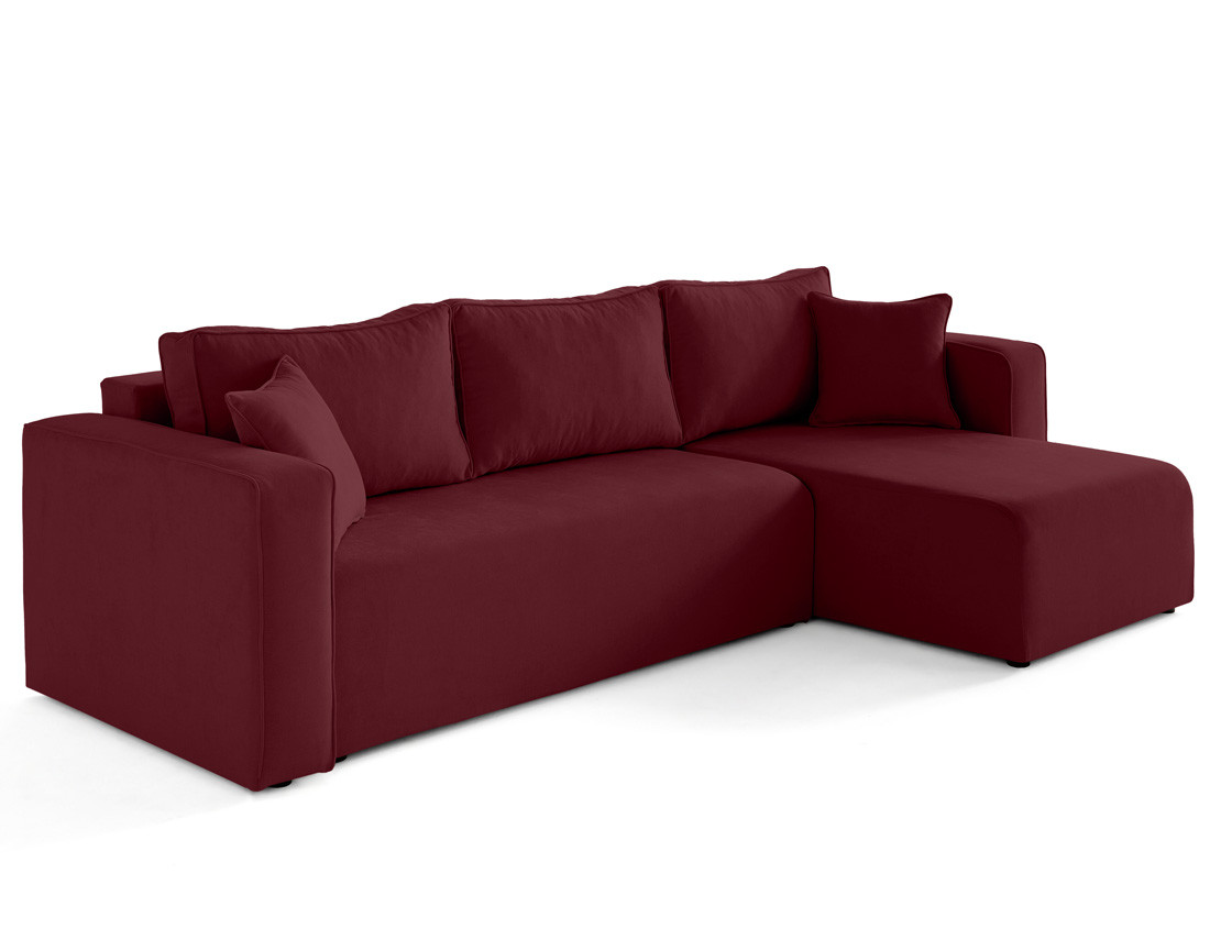 Canapé d'angle déhoussable réversible 4 places en tissu Topaze