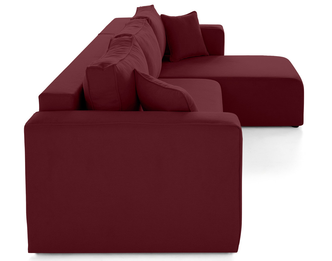 Canapé d'angle déhoussable réversible 4 places en tissu Topaze