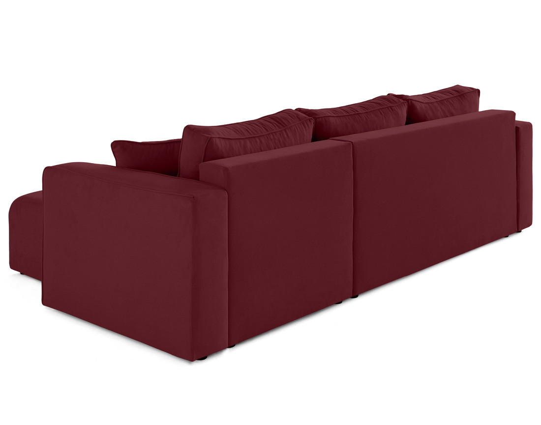 Canapé d'angle déhoussable réversible 4 places en tissu Topaze