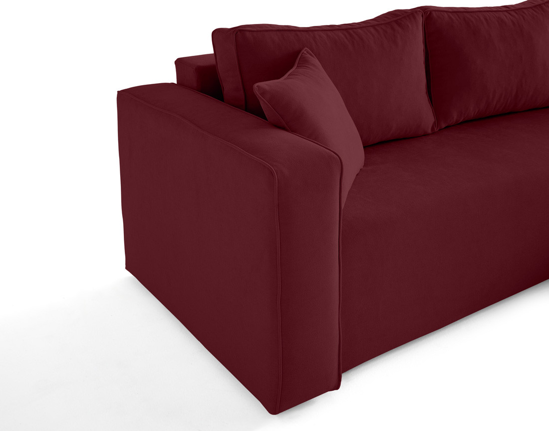 Canapé d'angle déhoussable réversible 4 places en tissu Topaze