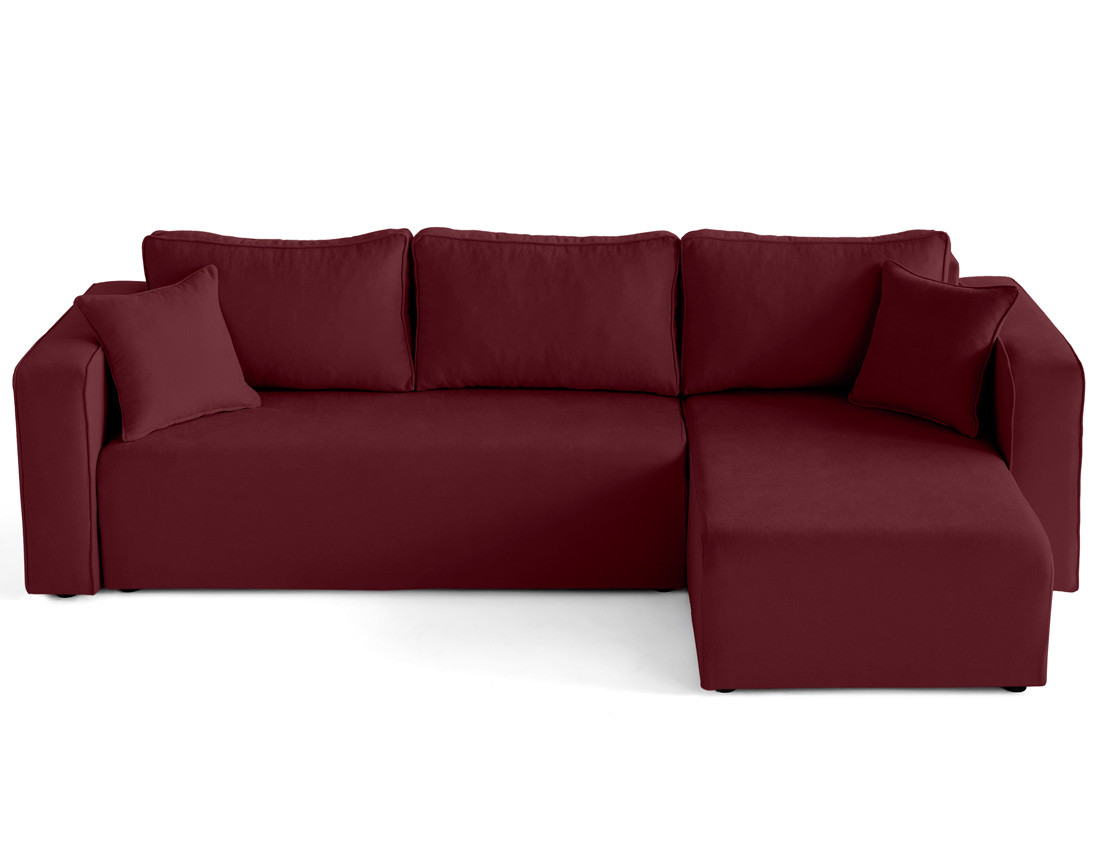 Canapé d'angle déhoussable réversible 4 places en tissu Topaze