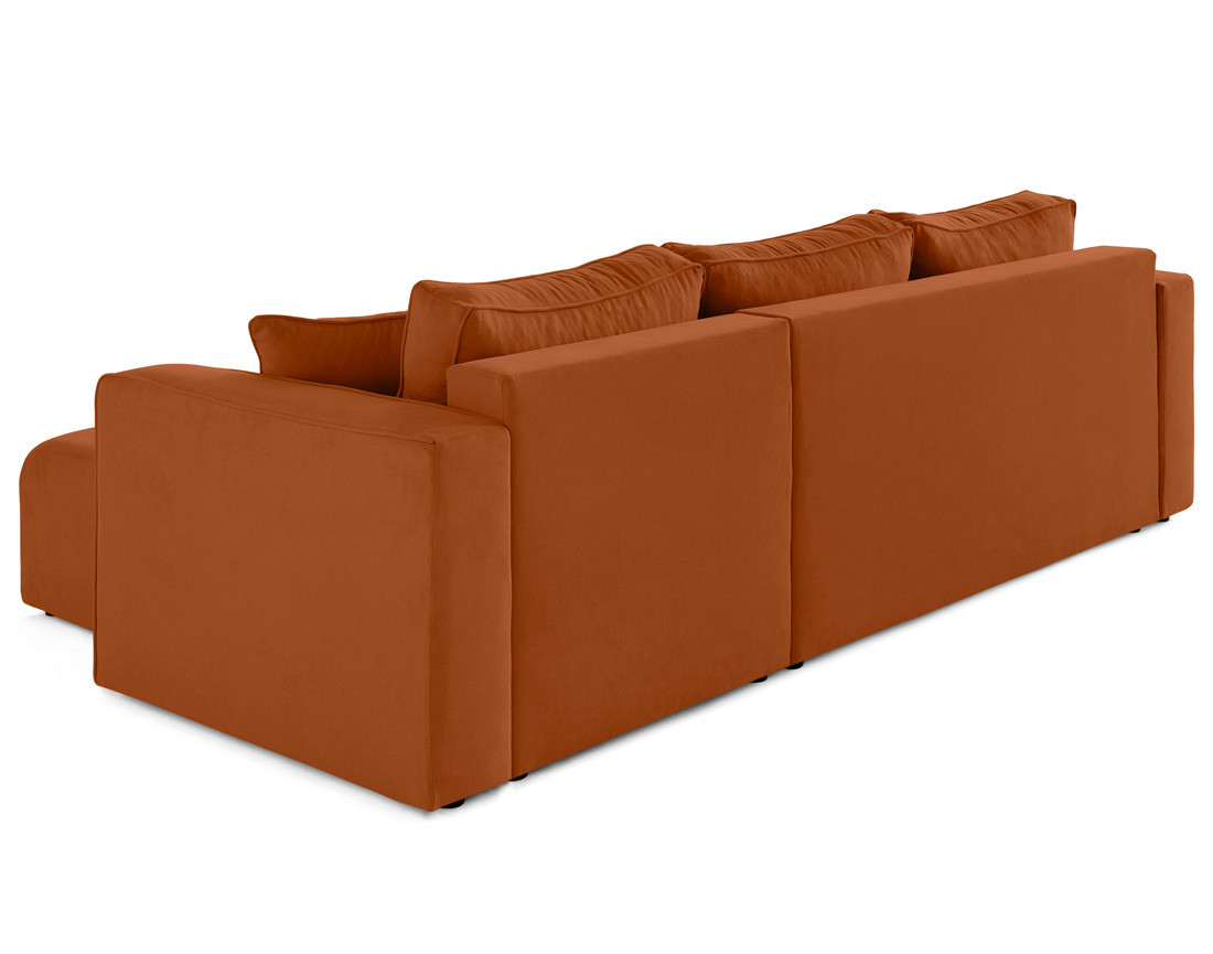 Canapé d'angle déhoussable réversible 4 places en tissu Topaze