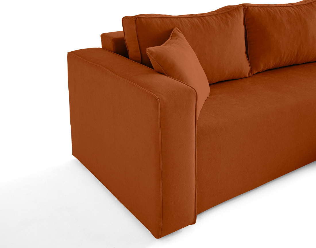 Canapé d'angle déhoussable réversible 4 places en tissu Topaze