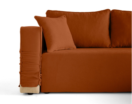 Canapé d'angle déhoussable réversible 4 places en tissu Topaze