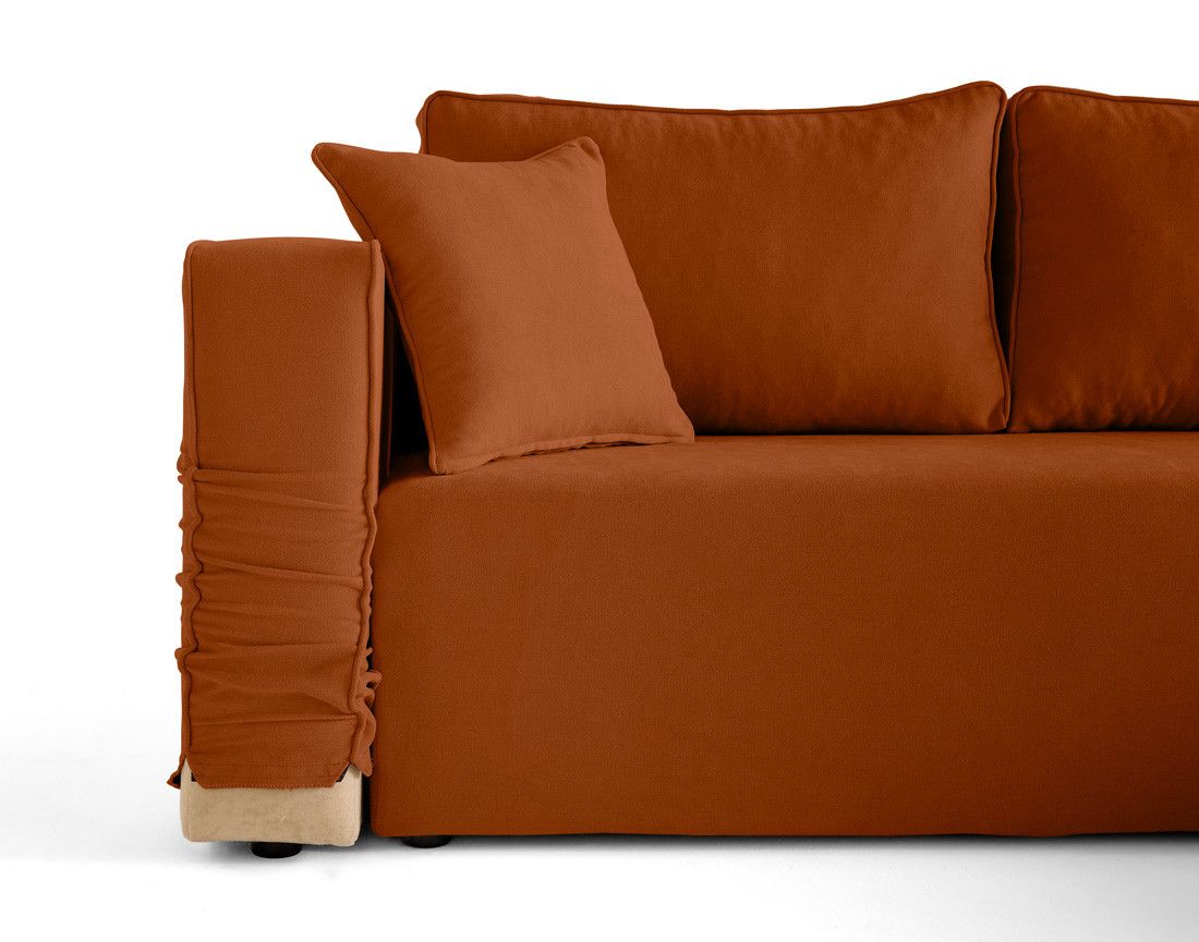 Canapé d'angle déhoussable réversible 4 places en tissu Topaze