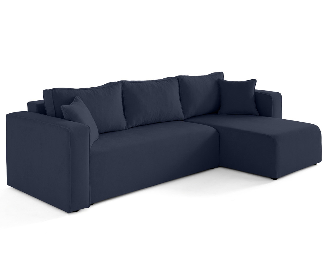 Canapé d'angle déhoussable réversible 4 places en tissu Topaze