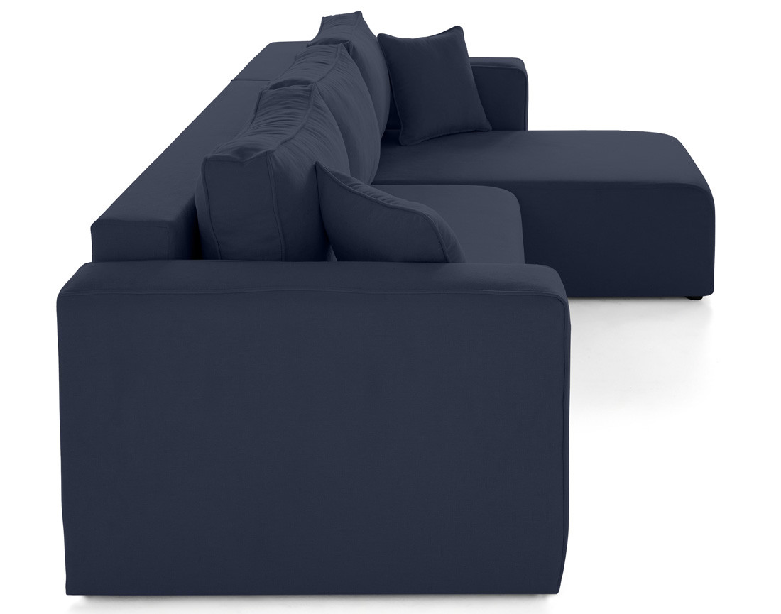 Canapé d'angle déhoussable réversible 4 places en tissu Topaze