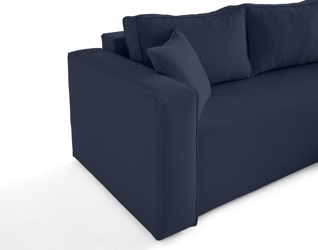 Canapé d'angle déhoussable réversible 4 places en tissu Topaze