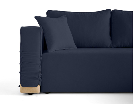 Canapé d'angle déhoussable réversible 4 places en tissu Topaze