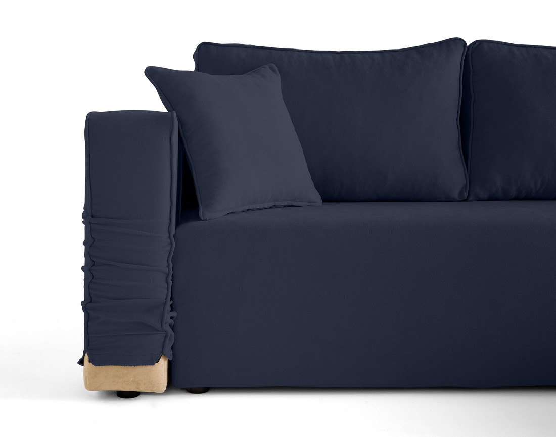 Canapé d'angle déhoussable réversible 4 places en tissu Topaze