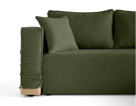 Canapé d'angle déhoussable réversible 4 places en tissu Topaze