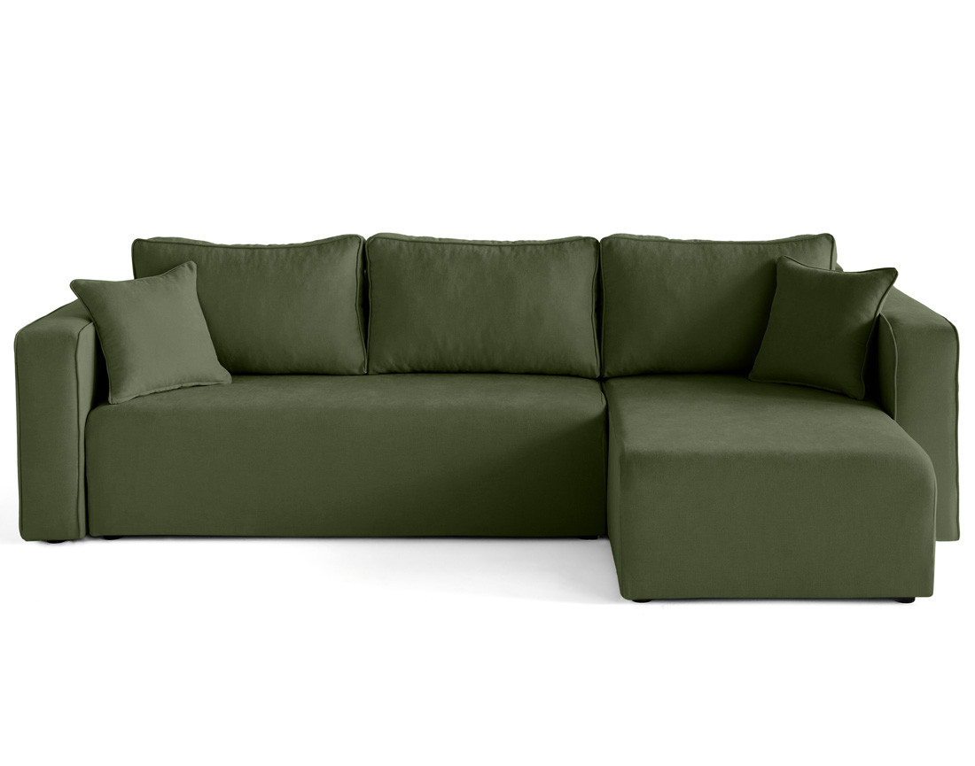 Canapé d'angle déhoussable réversible 4 places en tissu Topaze