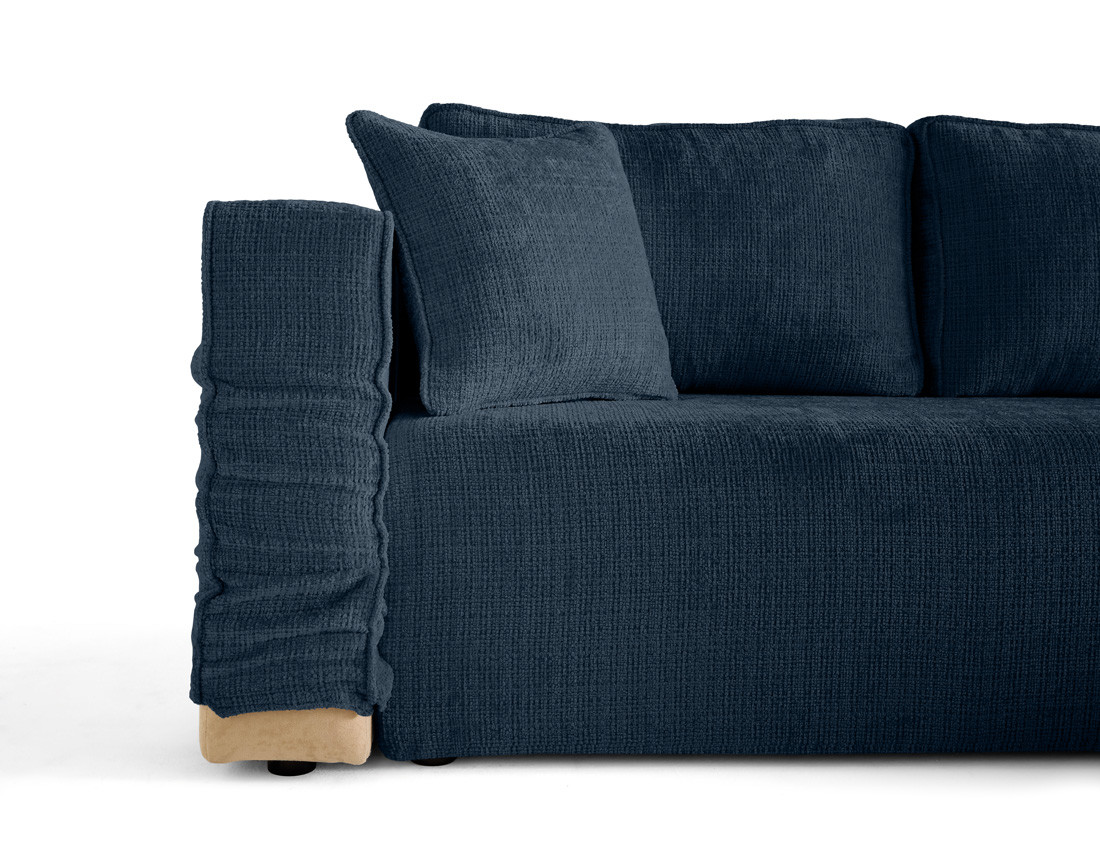 Housse en velours texturé pour canapé d'angle réversible 4 places
