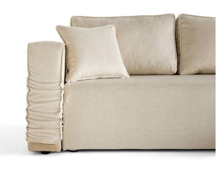 Canapé d'angle déhoussable réversible 4 places en velours Topaze