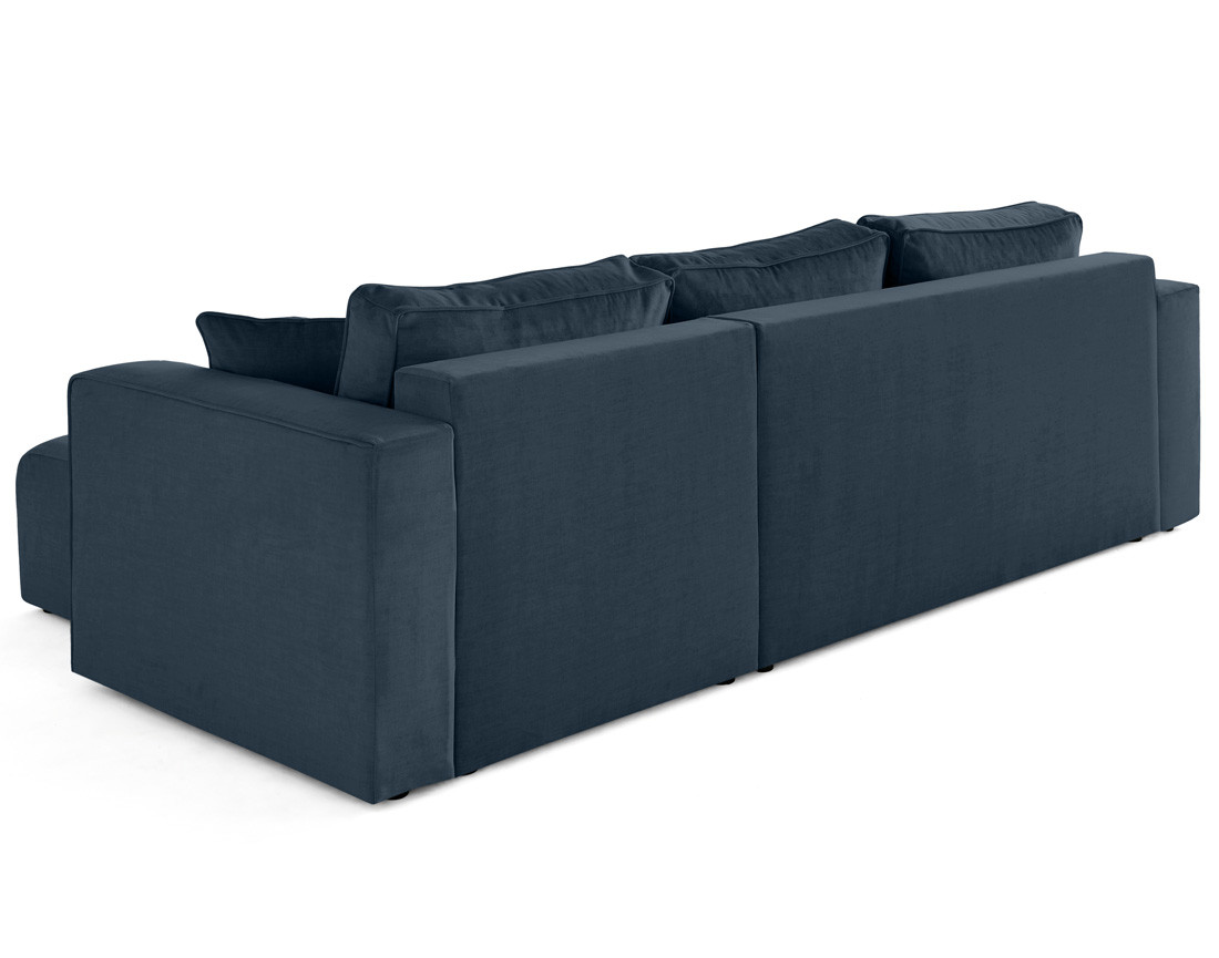 Canapé d'angle déhoussable réversible 4 places en velours Topaze