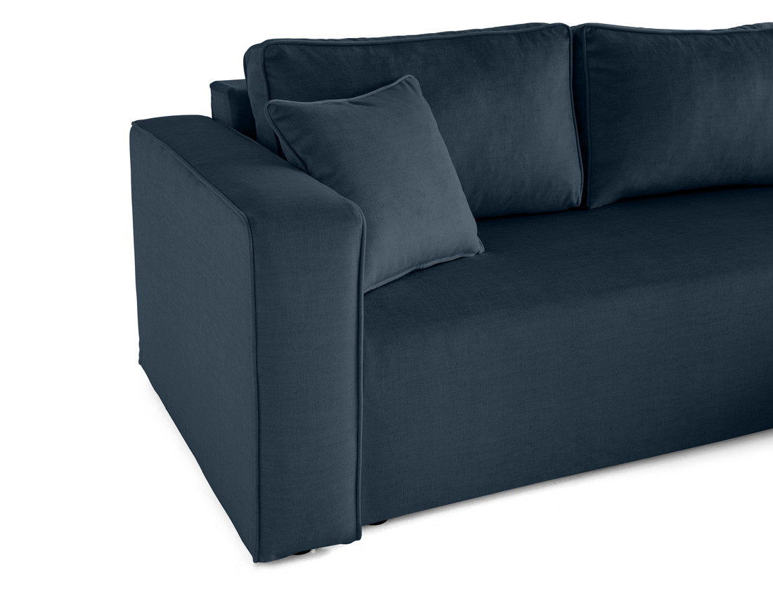 Canapé d'angle déhoussable réversible 4 places en velours Topaze