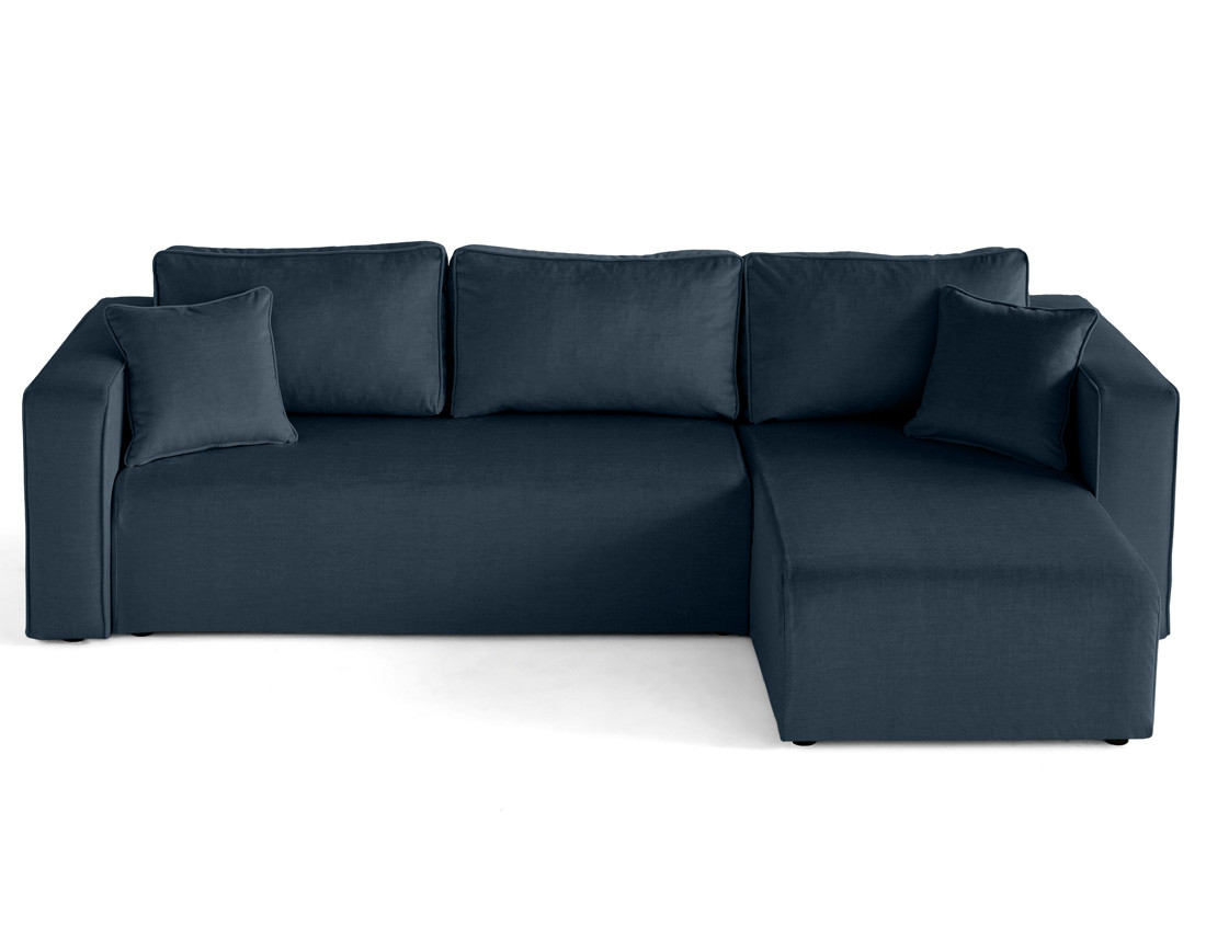 Canapé d'angle déhoussable réversible 4 places en velours Topaze