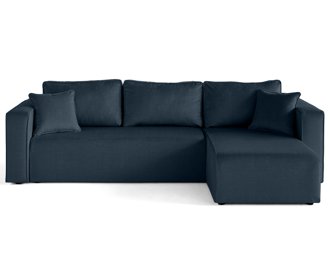 Canapé d'angle déhoussable réversible 4 places en velours Topaze