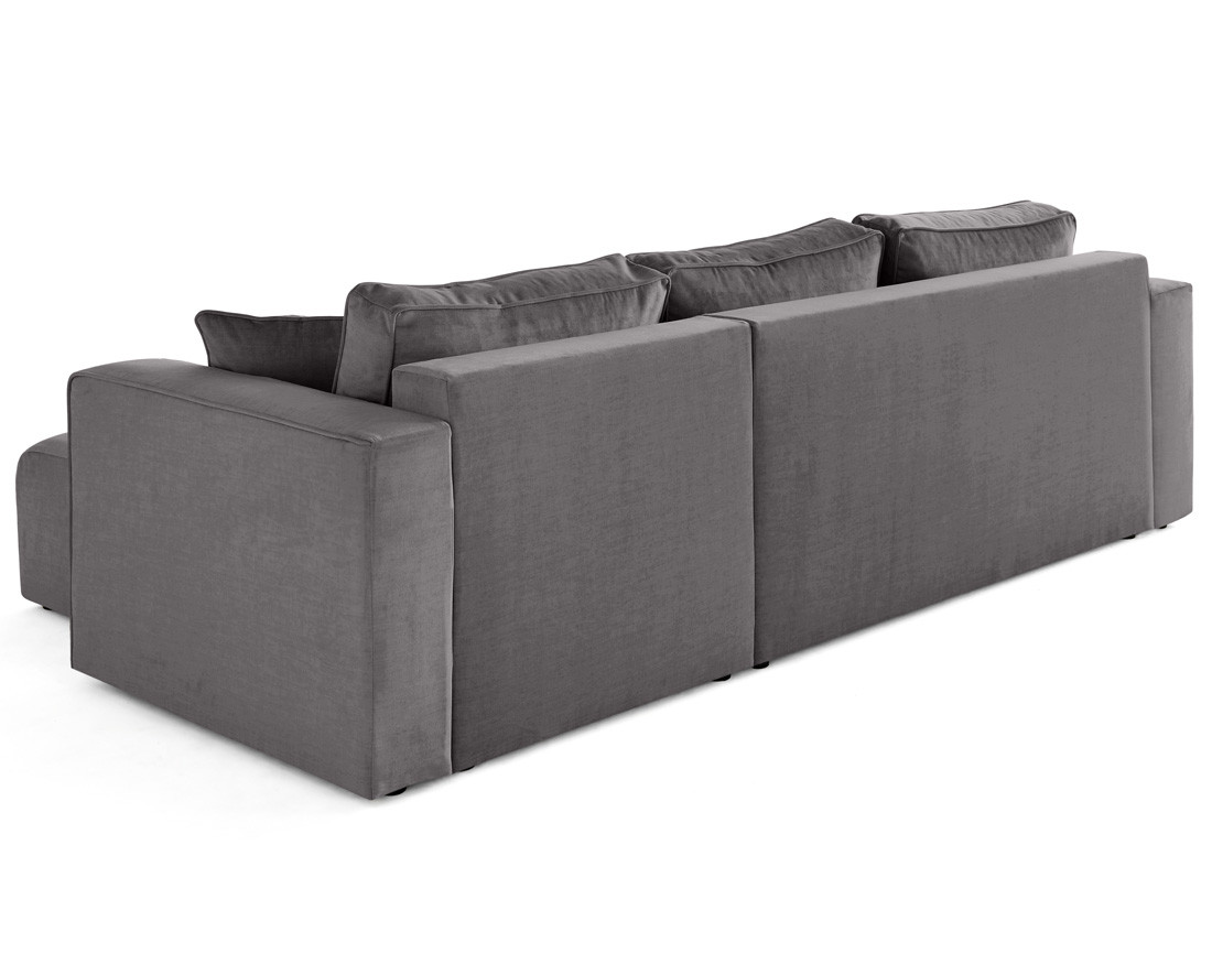 Canapé d'angle déhoussable réversible 4 places en velours Topaze