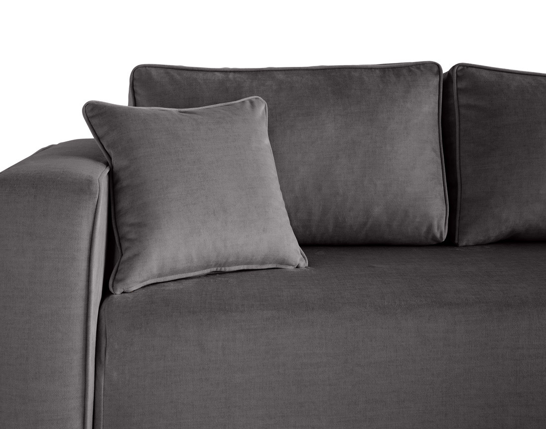 Canapé d'angle déhoussable réversible 4 places en velours Topaze