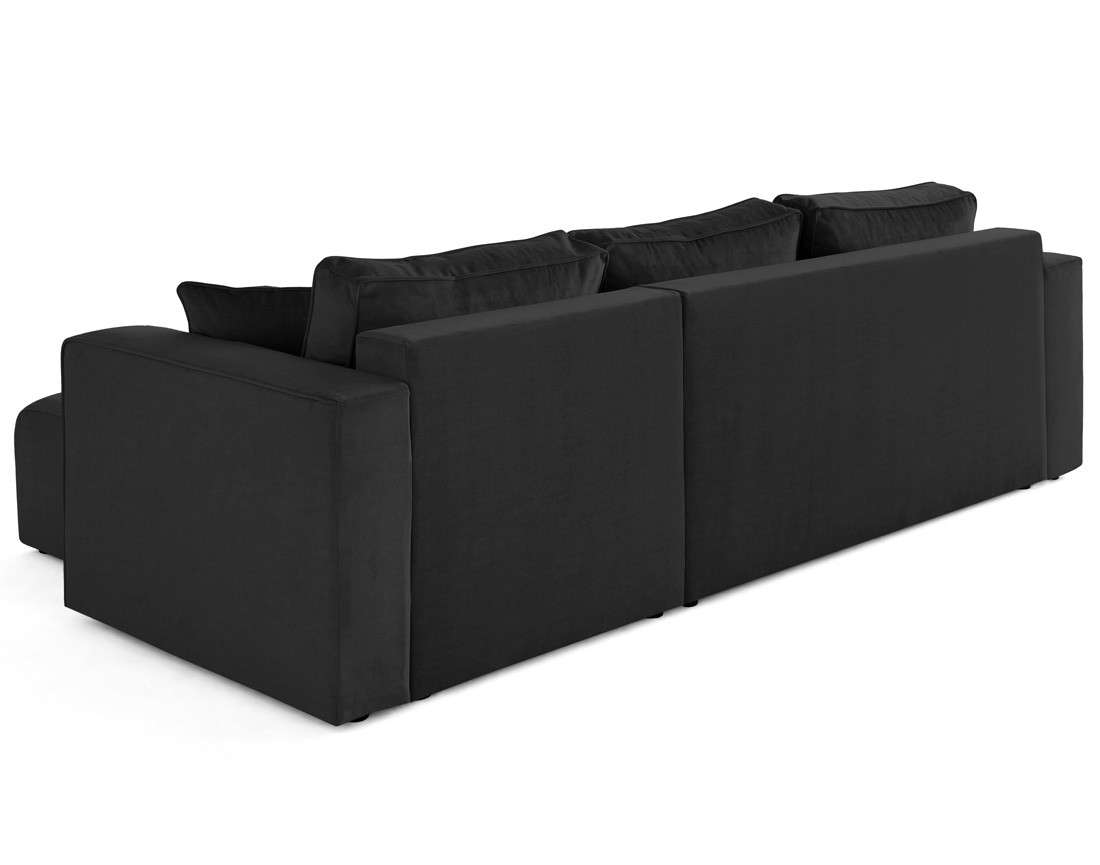 Canapé d'angle déhoussable réversible 4 places en velours Topaze