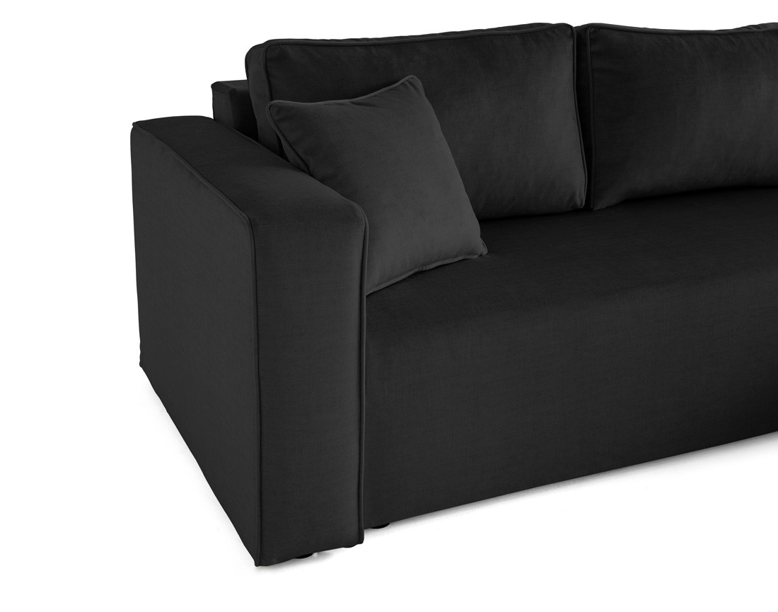 Canapé d'angle déhoussable réversible 4 places en velours Topaze